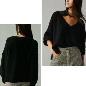 ANTHROPOLOGIE Pilcro Black V-Neck Sweater